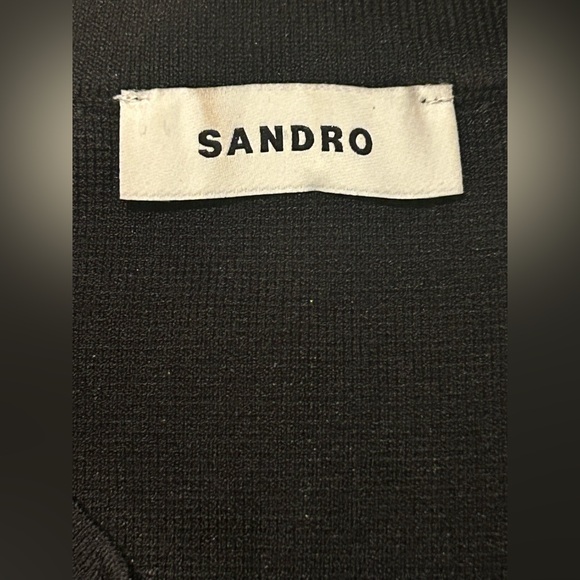 Sandro pink crystal-black embellished cropped cardigan size small - Picture 13 of 16